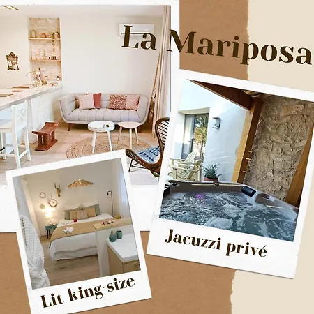 Cosy La Mariposa Avec Jacuzzi Terrasse Lit King Size Linge Inclus Prázdninový dům *